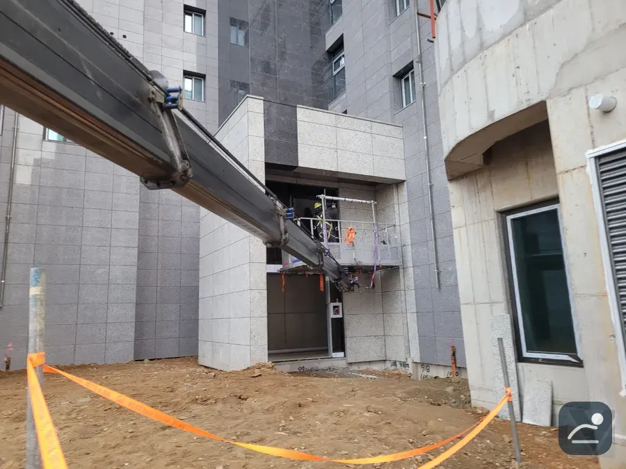 경북 스카이차 간판 설치·철거 현장